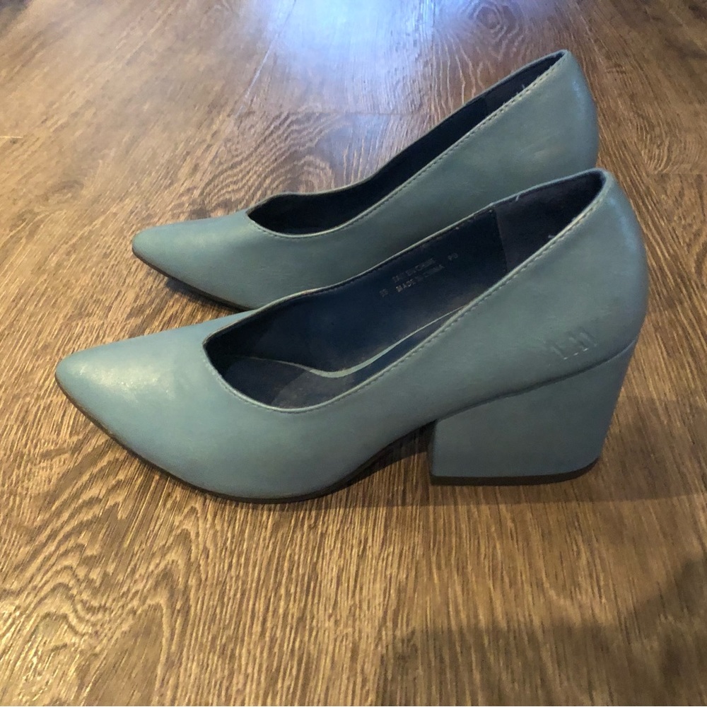 Matt and Nat Vegan Leather Block Heels - Blue